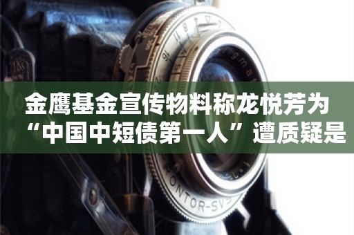 金鹰基金宣传物料称龙悦芳为“中国中短债第一人”遭质疑是否违规