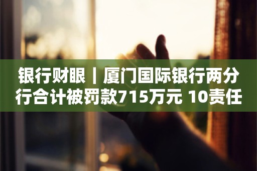 银行财眼｜厦门国际银行两分行合计被罚款715万元 10责任人被罚