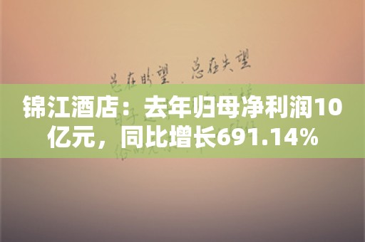 锦江酒店：去年归母净利润10亿元，同比增长691.14%