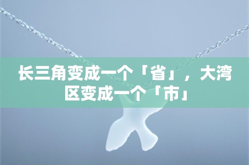 长三角变成一个「省」，大湾区变成一个「市」