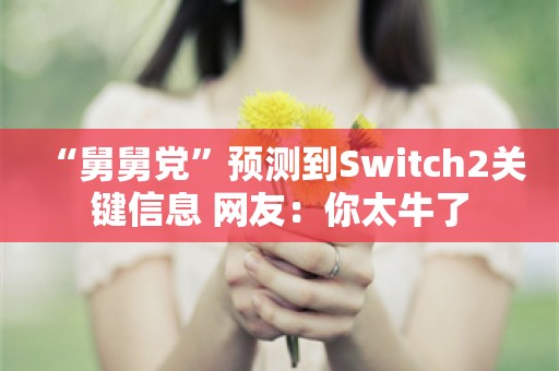  “舅舅党”预测到Switch2关键信息 网友：你太牛了