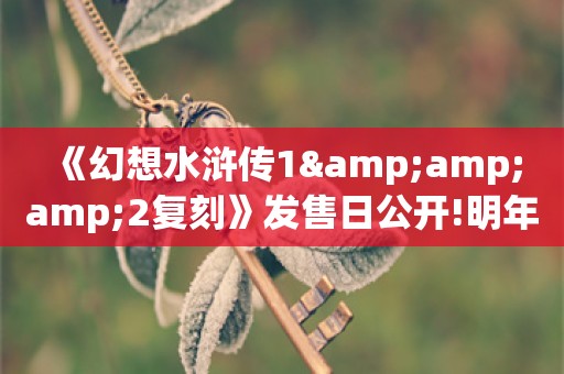  《幻想水浒传1&amp;2复刻》发售日公开!明年3月6日传奇再现