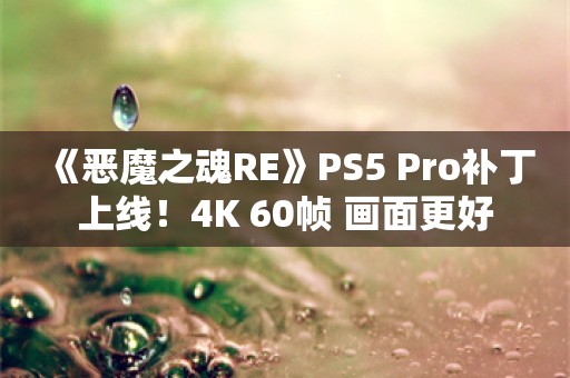  《恶魔之魂RE》PS5 Pro补丁上线！4K 60帧 画面更好