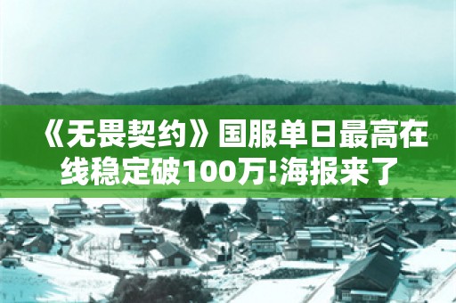  《无畏契约》国服单日最高在线稳定破100万!海报来了