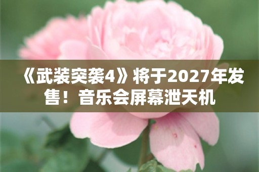  《武装突袭4》将于2027年发售！音乐会屏幕泄天机