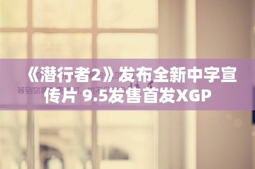  《潜行者2》发布全新中字宣传片 9.5发售首发XGP