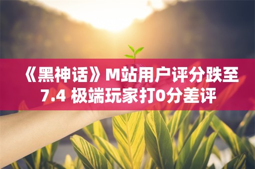  《黑神话》M站用户评分跌至7.4 极端玩家打0分差评