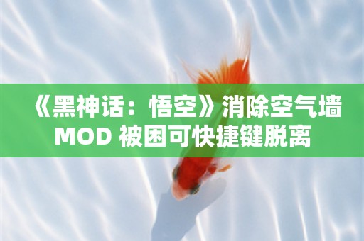  《黑神话：悟空》消除空气墙MOD 被困可快捷键脱离