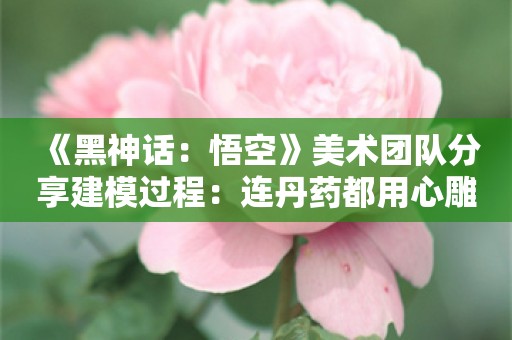  《黑神话：悟空》美术团队分享建模过程：连丹药都用心雕刻