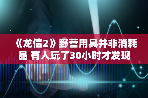  《龙信2》野营用具并非消耗品 有人玩了30小时才发现