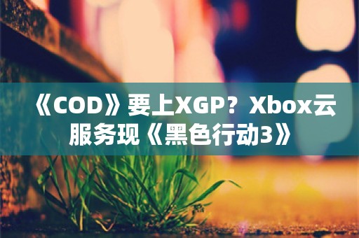  《COD》要上XGP？Xbox云服务现《黑色行动3》