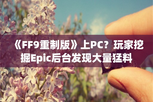  《FF9重制版》上PC？玩家挖掘Epic后台发现大量猛料