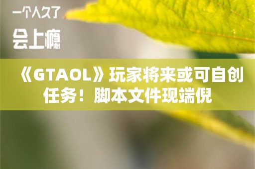  《GTAOL》玩家将来或可自创任务！脚本文件现端倪