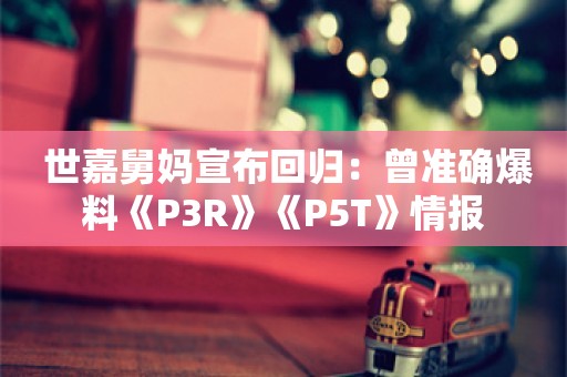  世嘉舅妈宣布回归：曾准确爆料《P3R》《P5T》情报