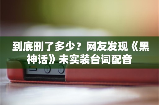  到底删了多少？网友发现《黑神话》未实装台词配音