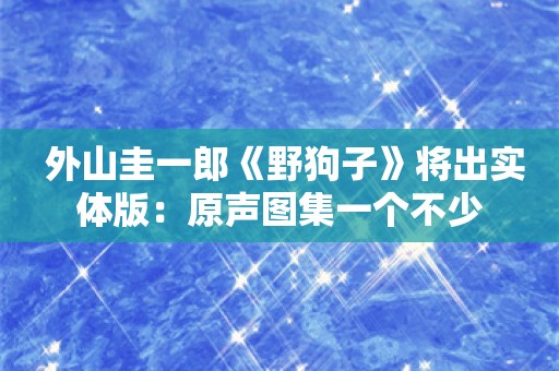  外山圭一郎《野狗子》将出实体版：原声图集一个不少