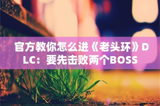  官方教你怎么进《老头环》DLC：要先击败两个BOSS