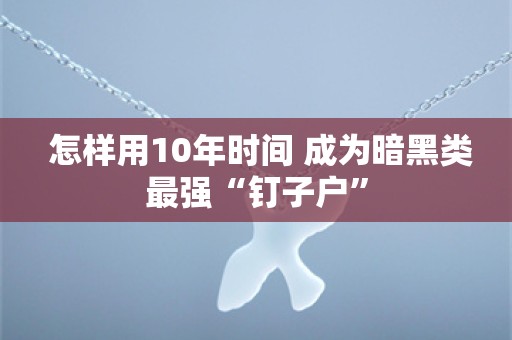  怎样用10年时间 成为暗黑类最强“钉子户”