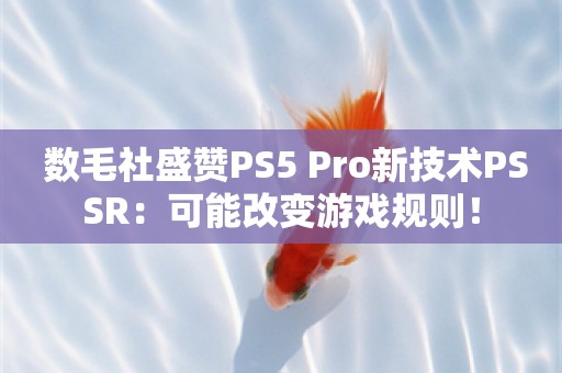  数毛社盛赞PS5 Pro新技术PSSR：可能改变游戏规则！