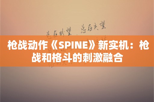  枪战动作《SPINE》新实机：枪战和格斗的刺激融合