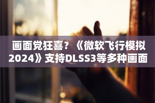  画面党狂喜？《微软飞行模拟2024》支持DLSS3等多种画面技术