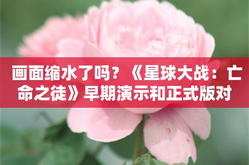  画面缩水了吗？《星球大战：亡命之徒》早期演示和正式版对比