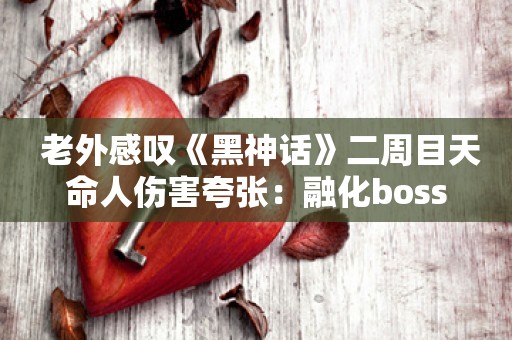  老外感叹《黑神话》二周目天命人伤害夸张：融化boss