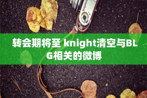  转会期将至 knight清空与BLG相关的微博