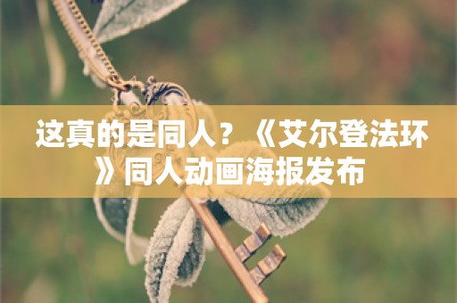  这真的是同人？《艾尔登法环》同人动画海报发布