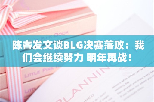  陈睿发文谈BLG决赛落败：我们会继续努力 明年再战！