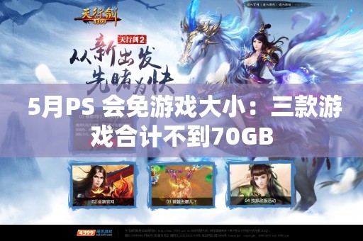  5月PS+会免游戏大小：三款游戏合计不到70GB