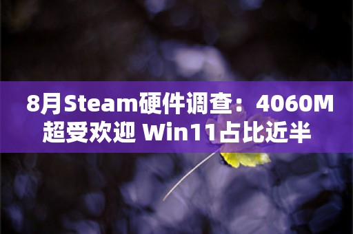  8月Steam硬件调查：4060M超受欢迎 Win11占比近半