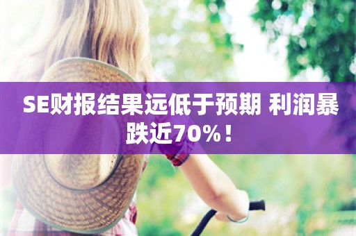  SE财报结果远低于预期 利润暴跌近70%！