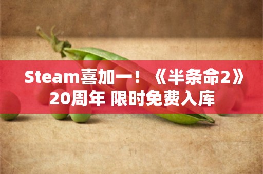  Steam喜加一！《半条命2》20周年 限时免费入库