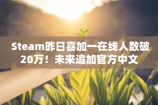  Steam昨日喜加一在线人数破20万！未来追加官方中文