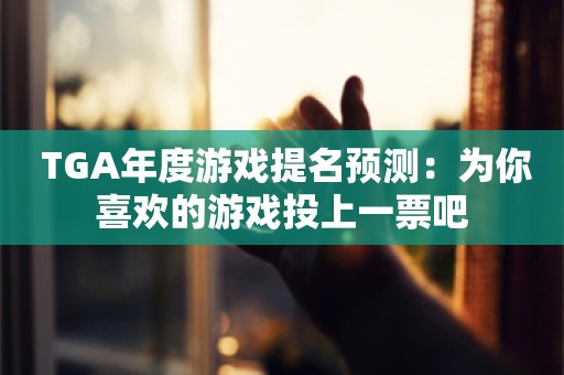  TGA年度游戏提名预测：为你喜欢的游戏投上一票吧