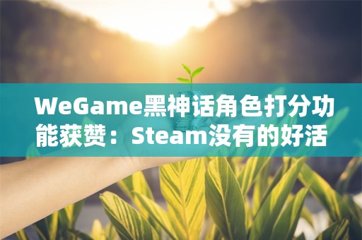  WeGame黑神话角色打分功能获赞：Steam没有的好活