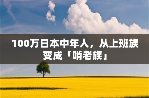 100万日本中年人，从上班族变成「啃老族」