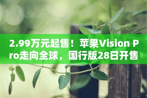 2.99万元起售！苹果Vision Pro走向全球，国行版28日开售