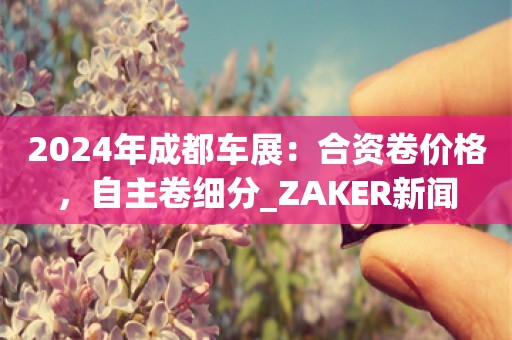 2024年成都车展：合资卷价格，自主卷细分_ZAKER新闻