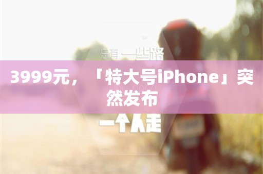 3999元，「特大号iPhone」突然发布