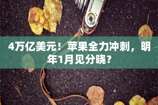 4万亿美元！苹果全力冲刺，明年1月见分晓？