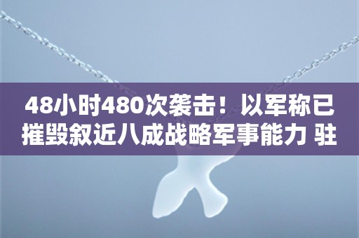 48小时480次袭击！以军称已摧毁叙近八成战略军事能力 驻叙俄军基地“高度战备”