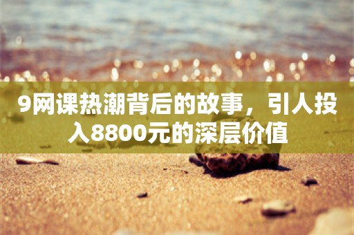 9网课热潮背后的故事，引人投入8800元的深层价值