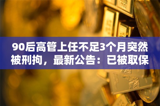 90后高管上任不足3个月突然被刑拘，最新公告：已被取保候审