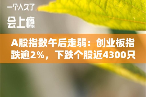 A股指数午后走弱：创业板指跌逾2%，下跌个股近4300只