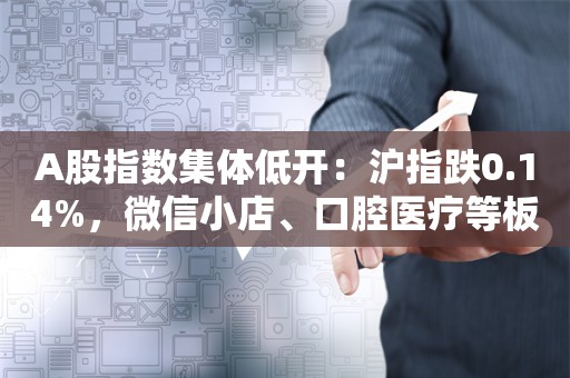 A股指数集体低开：沪指跌0.14%，微信小店、口腔医疗等板块跌幅居前