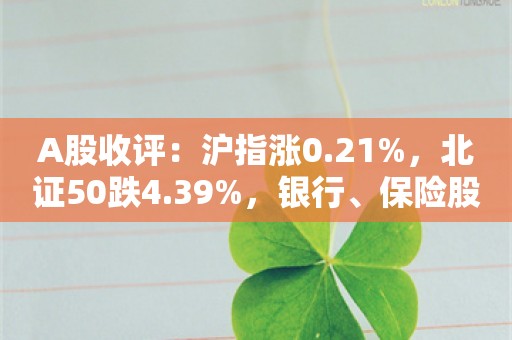 A股收评：沪指涨0.21%，北证50跌4.39%，银行、保险股走强，超3900股飘绿