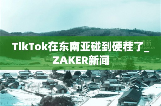 TikTok在东南亚碰到硬茬了_ZAKER新闻