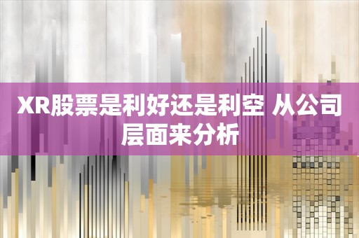 XR股票是利好还是利空 从公司层面来分析